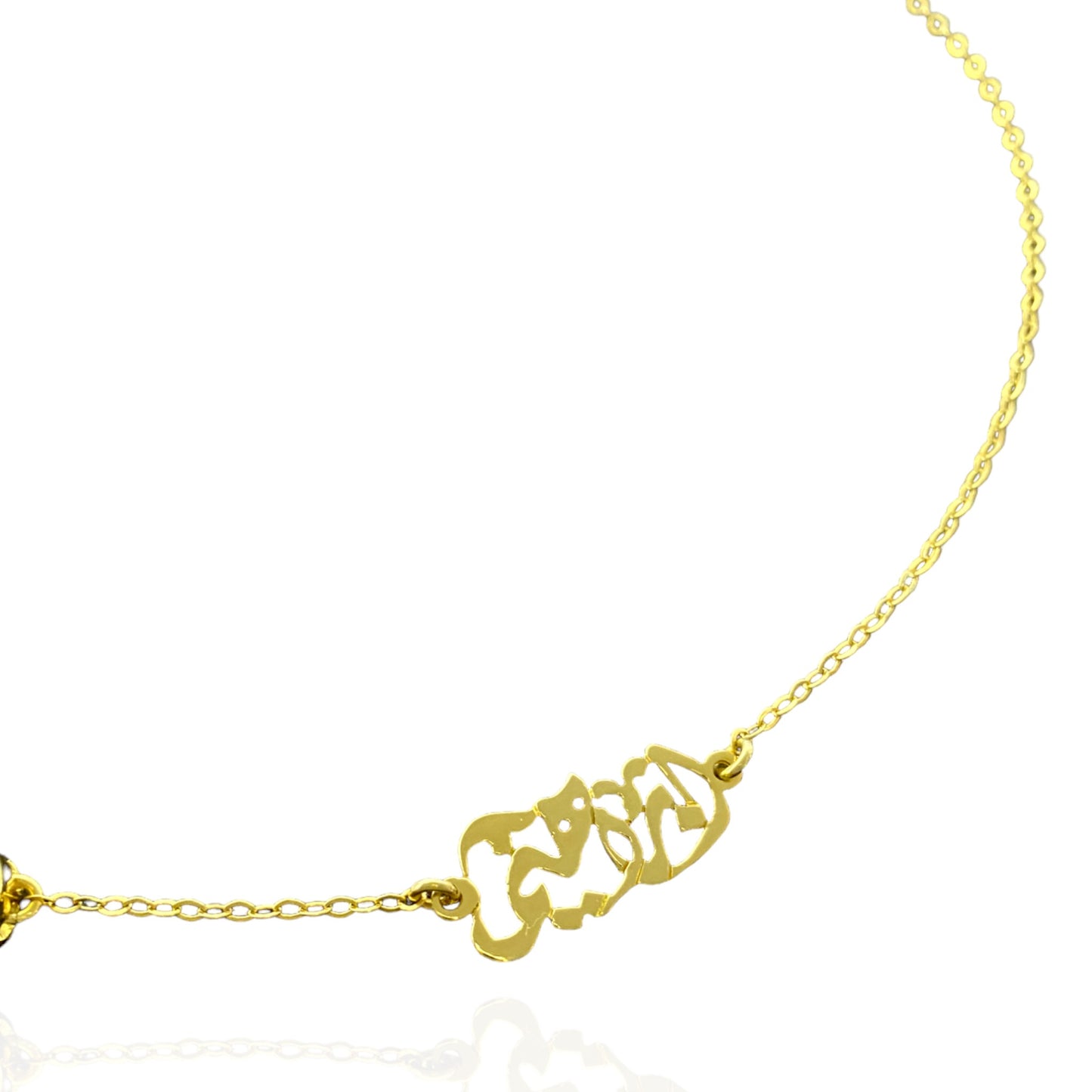 Calligraphy birthstone necklace in 18K Gold Plating