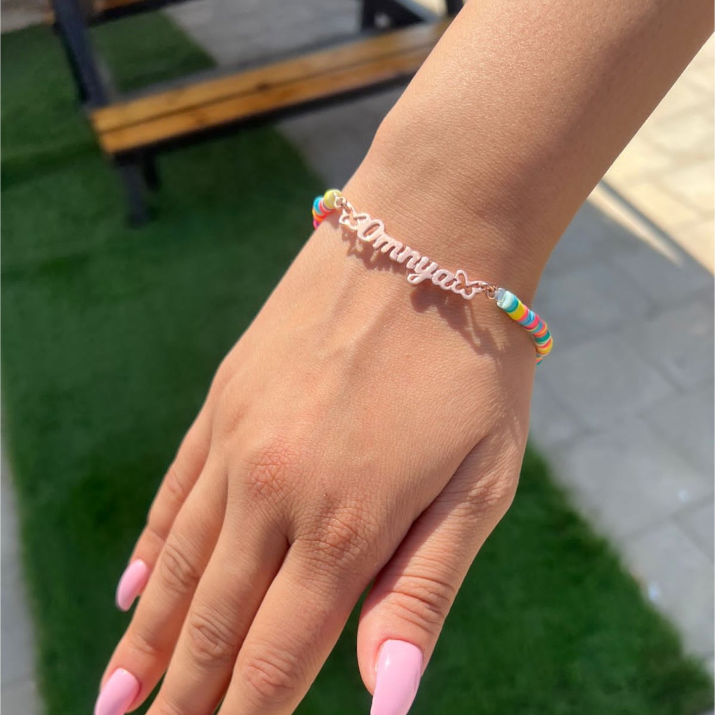 Magic Girls Name Bracelet in 18k Rose Gold Plating