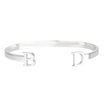 Two Initial Bangle Bracelet in  Silver B star jewelry